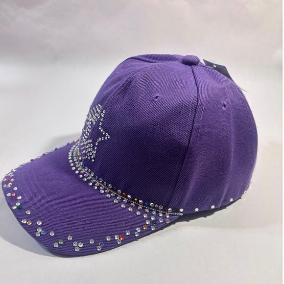 Handmade Rhinestone Studded Shooting Star Streetwear Shiny Bling Baseball Cap - Picture 4 of 11